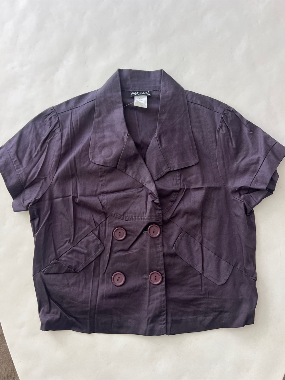 NWT Wet Seal Vintage Black Double Breasted Collar Whimsygoth Dark Academia Top L